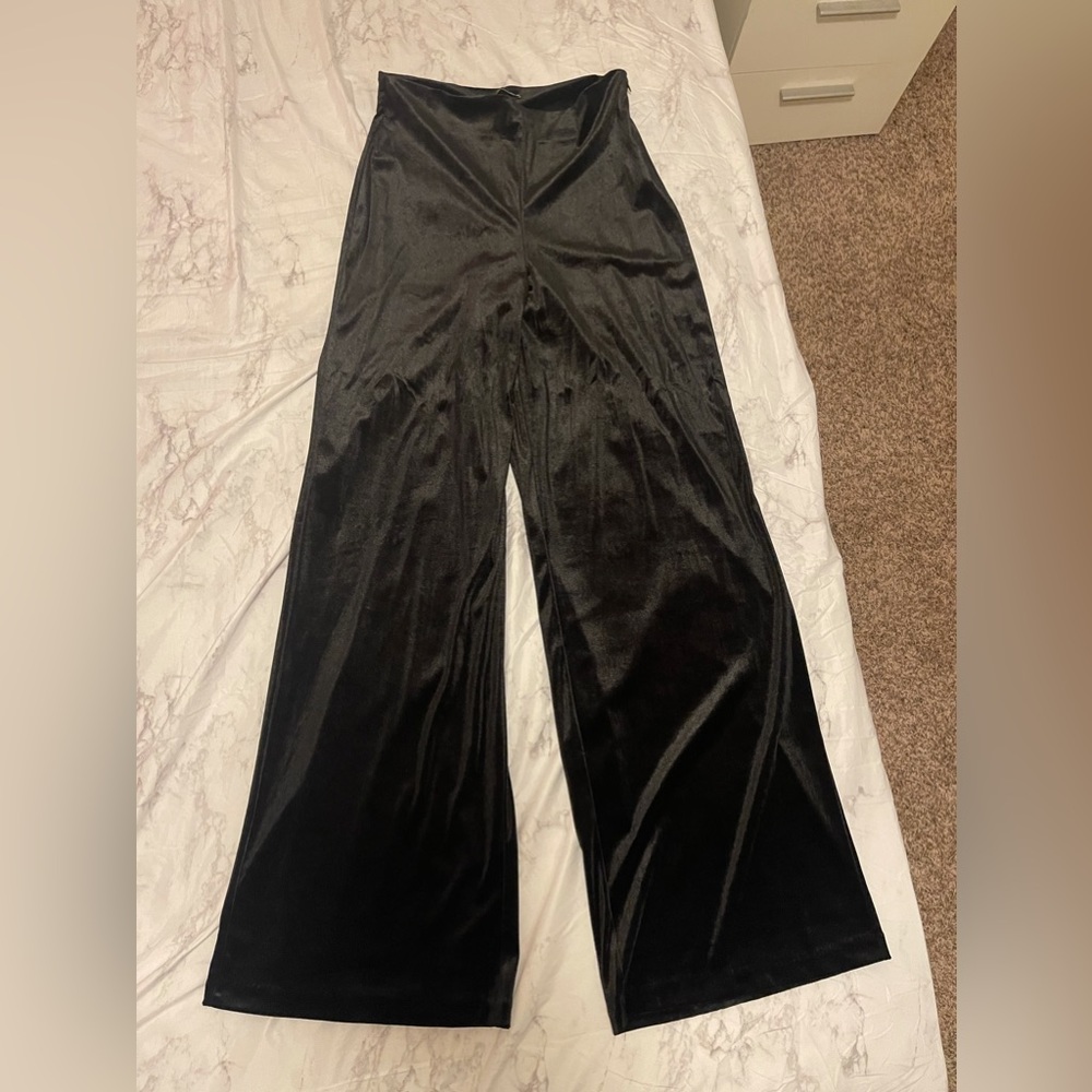 Zara black velvet pants